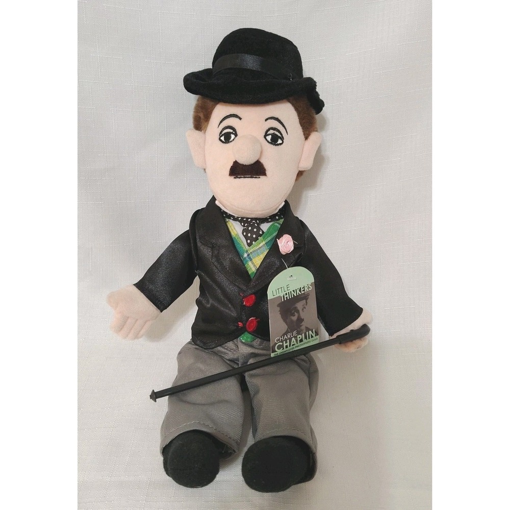 Charlie Chaplin Plush Toy Little Thinker The Unemployed Philosophers Guild 15"